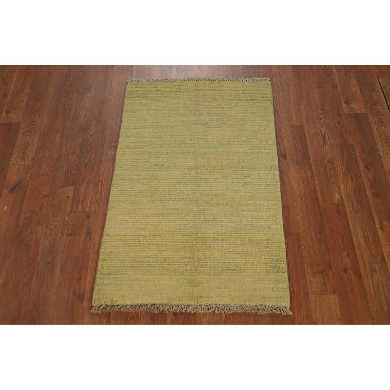 Yellow & Green Modern Wool Gabbeh Oriental Rug 2x3