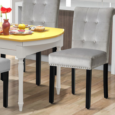 Cram Tufted Velvet Armchair in Gray