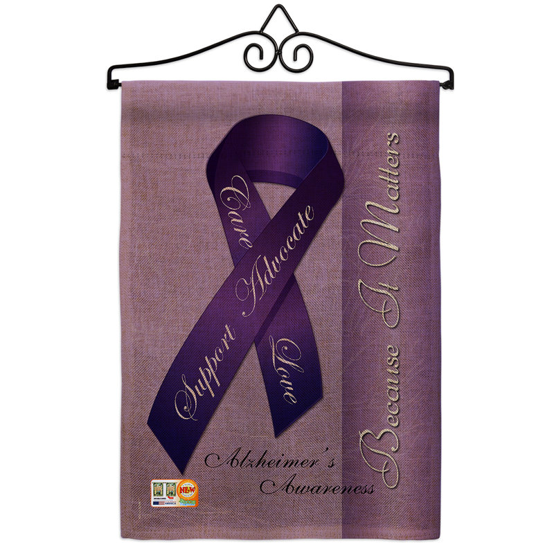 Support d’inspiration en toile jute à 2 côtés en toile jute 19 x 13 po alzheimer drapeau de jardin