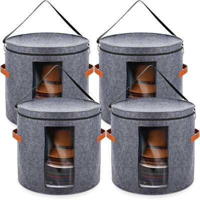 Boîte de rangement pour chapeau de cowboy très large 4 pièces pour hommes 19 po x 17 po
