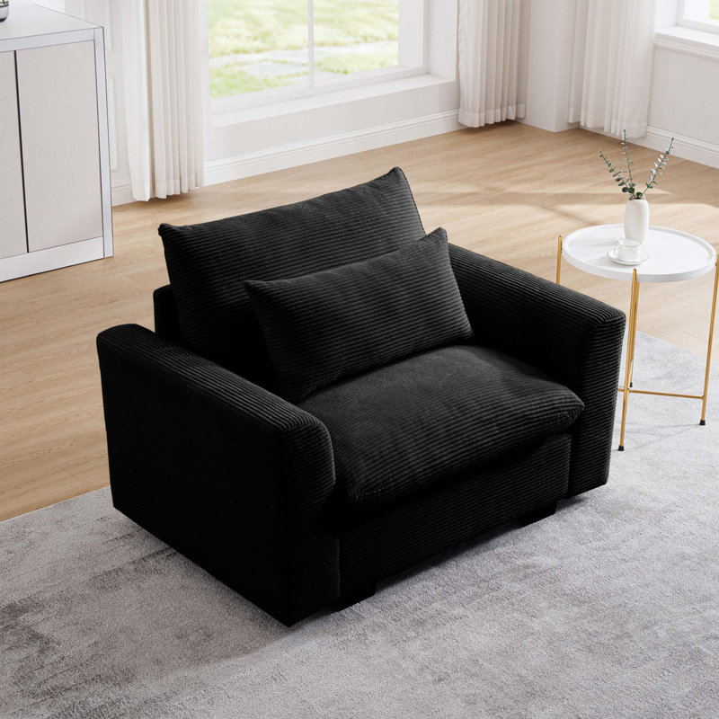 Fauteuil d'appoint Corduroy, Noir