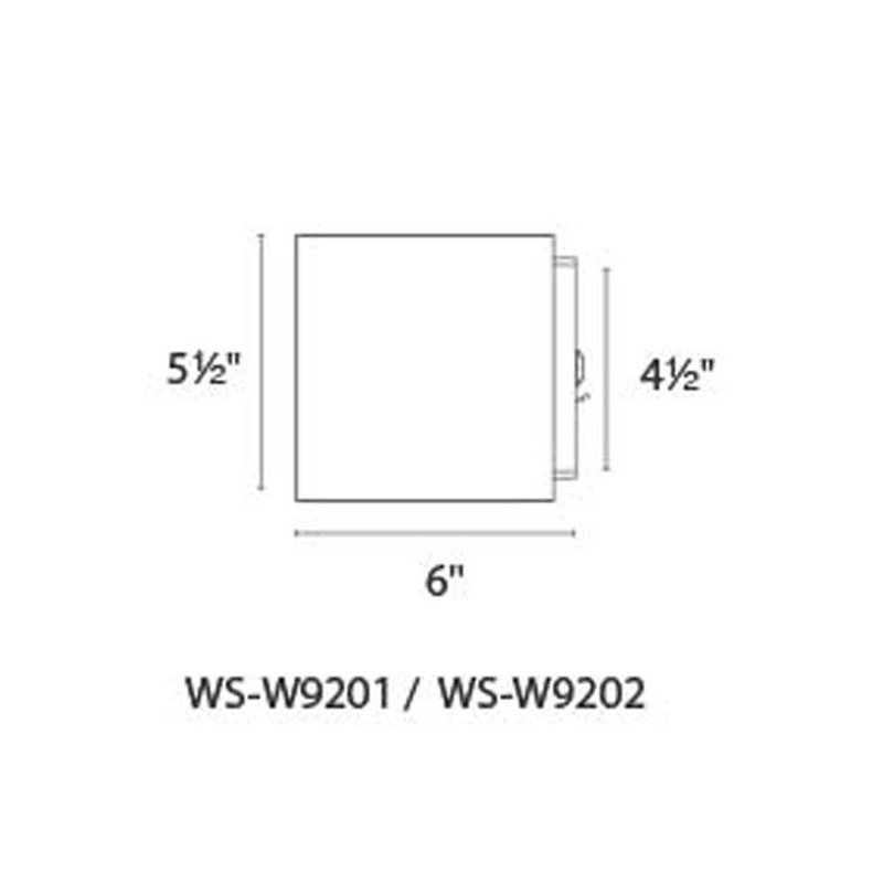 Bloc Aluminium LED Wall Light, White, 5.5" H x 6" W x 4.5" D