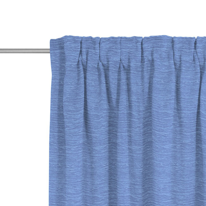Polyacrylic Opaque Pinch Pleat Curtain Panel, 132cm Width x 375cm Drop, Royal blue