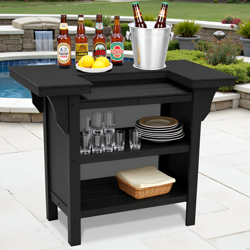 Cancun HDPE Serving Bar, Two-Tone, Black