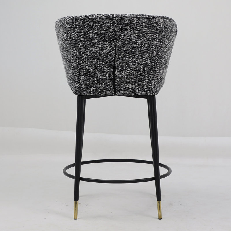 Tabouret de comptoir Condit Corsi 25,5 po, Gris, Noir et or