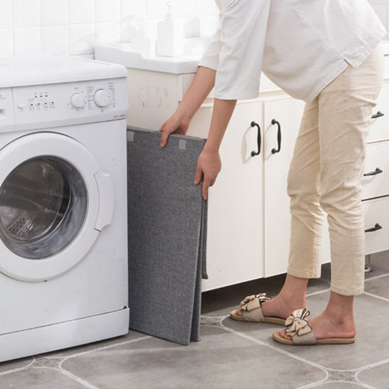 Fabric Laundry Hamper with Handles, Grey