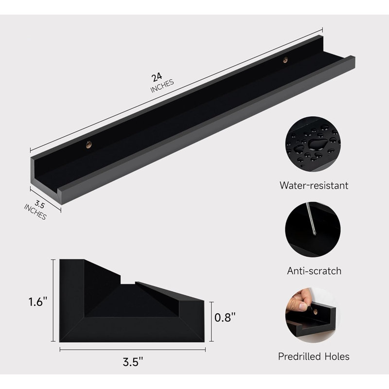 2 Piece Wood Floating Shelf