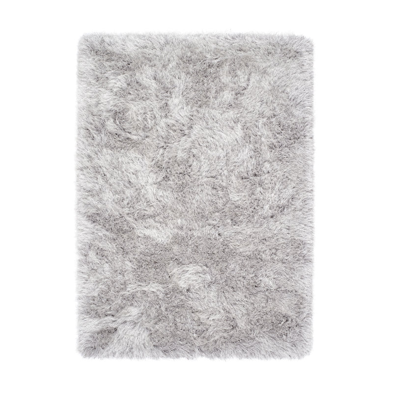 Barksdale Shaggy Area Rug Silver, Rectangle 60 x 120cm