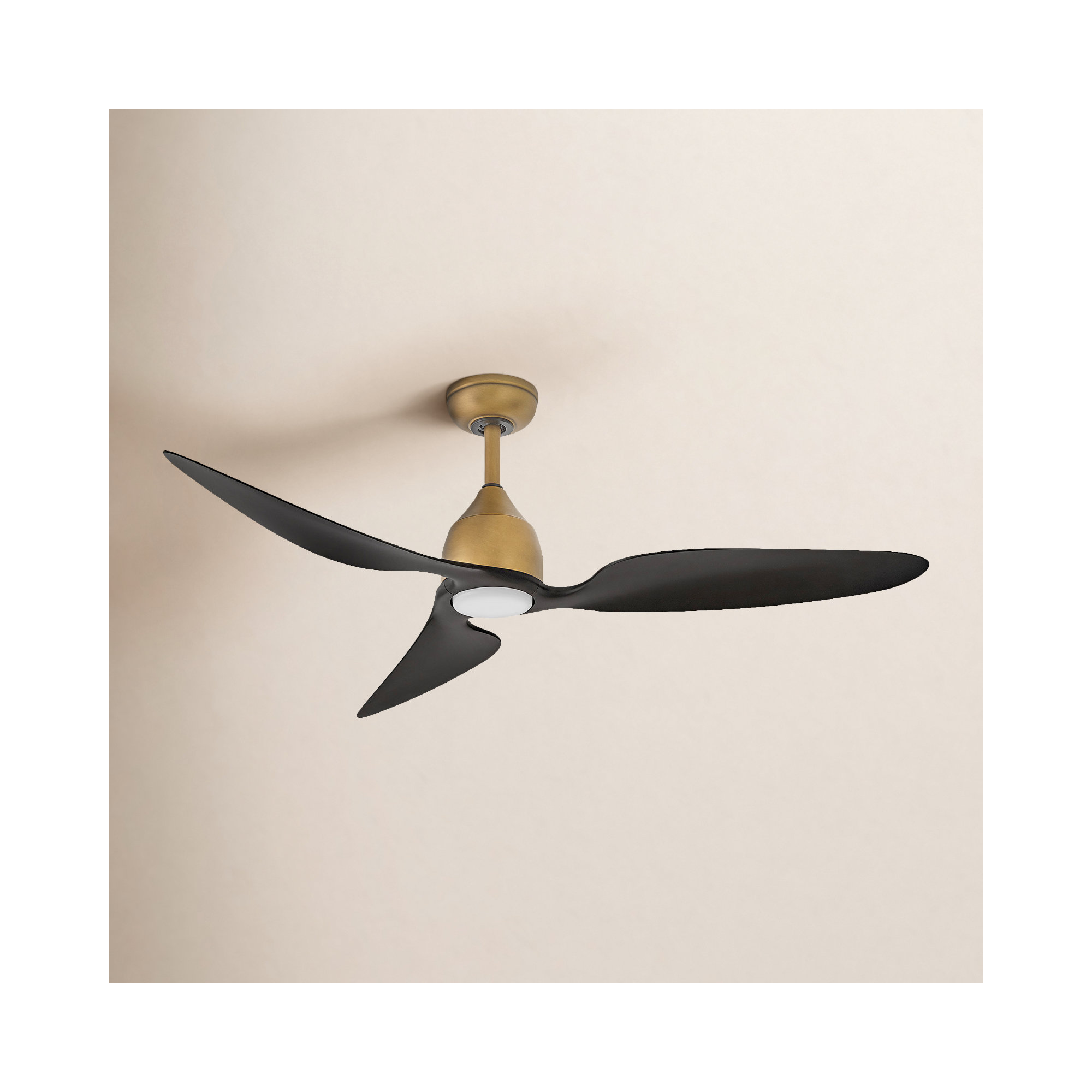 52'' 3 Blade Ceiling Fan with LED Light Kit, Matte Black/Gold
