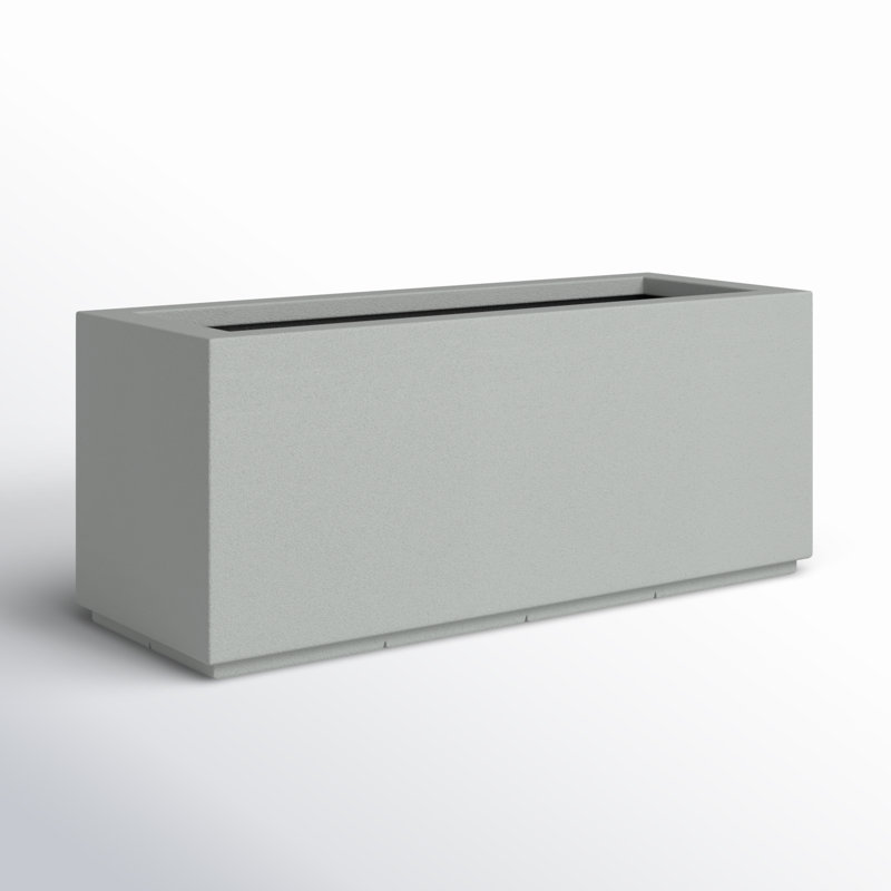 Milan Tall Polymer Box, Concrete Gray, 19"H x 46"W x 17"D