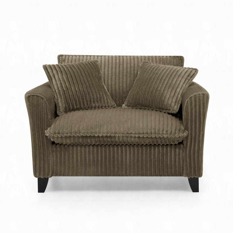 46" W Corduroy Armchair, Brown