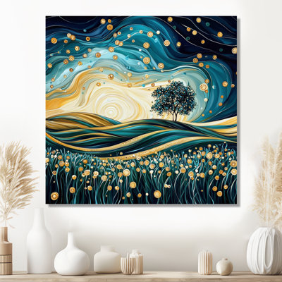 Tranquil Echo Of The Country Field I - Countryside Metal Wall Art Decor, Landscapes Metal Print