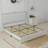 Upholstered Bed with Diamond Button, Modern Bed Frame with Galaxy Projector, No Box Spring Needed & Noise-Free Sturdy Wood Slats, PU-2101163939-2101163937