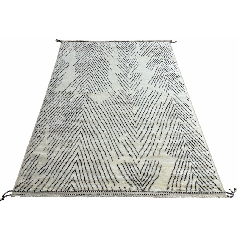 Tapis fait à la main de style marocain, 100% laine naturelle. Tapis moderne Beni Ourain