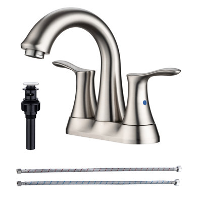 Centerset 2-handle Bathroom Faucet with Drain Assembly