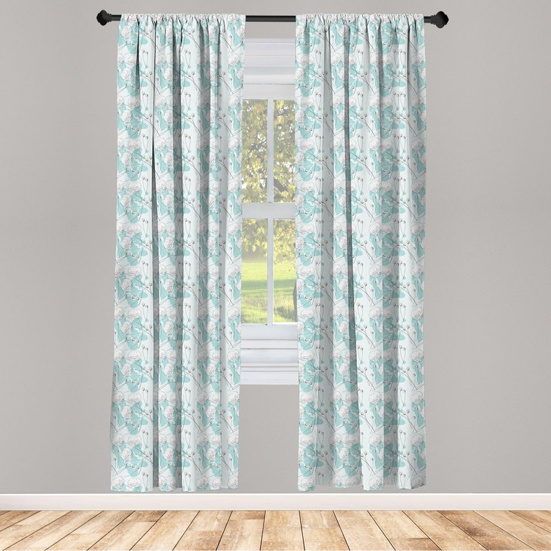 Paire de rideaux semi-transparents avec passe-tringle, 28 po x 95 po