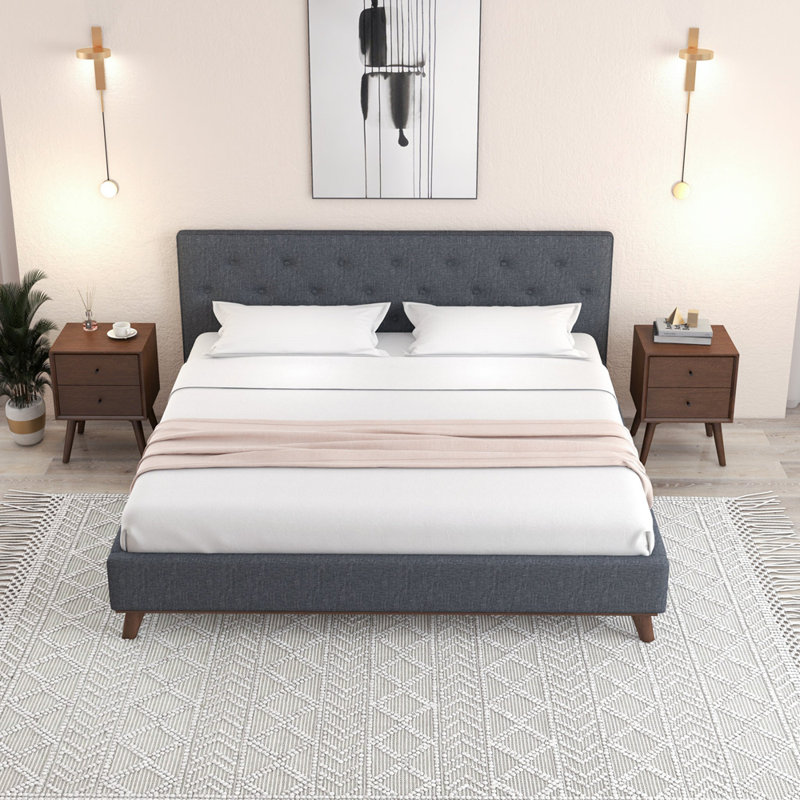 Lit plateforme très grand Graceville, gris