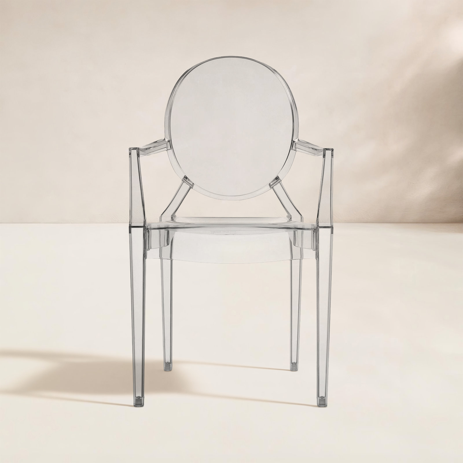 Louis Ghost Stackable Patio Armchair, Smoke Gray