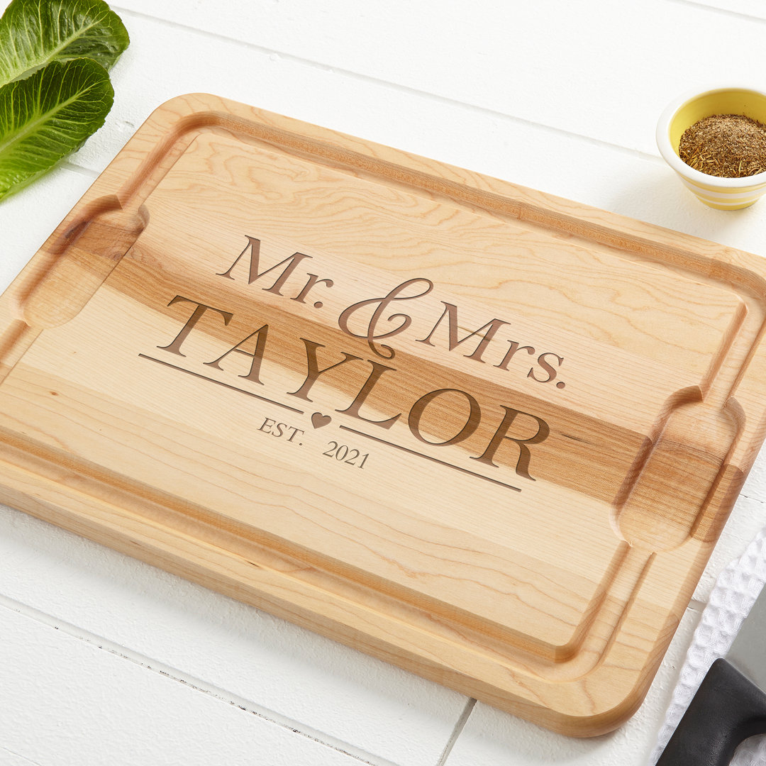 The Wedding Couple Personalized 15 x 21 Maple Cutting Board Personalization Mall 