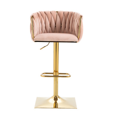 Heidel Swivel Upholstered Adjustable Height Counter Stool with Metal Frame