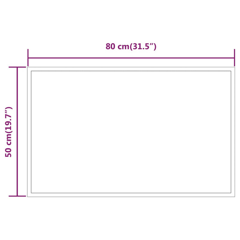 Jesse-James Flat Wall Mirror, 80cm H x 50cm W