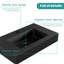 BB02-30-109, lavabo intégré à surface solide sans drain ni robinet, couleur noir mat