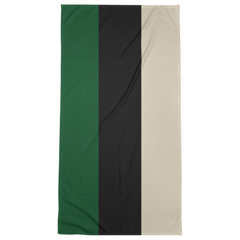 Lightweight Beach Towel, Green/Black/Cream