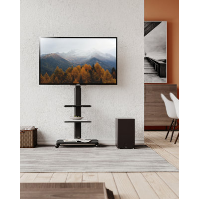 Abbing E Series TV Stand with Wheels Height Adjustable for 32-70 inch by Symple Stuff