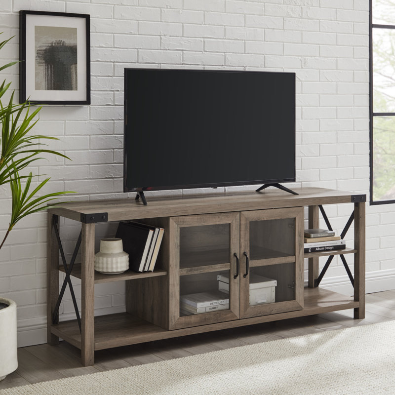 Meuble télé pour téléviseur de 65 po ou moins Kaydience, Gris délavé