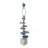 15X29.5" Blue And White Agate Slice Table Lamp With Marble Base