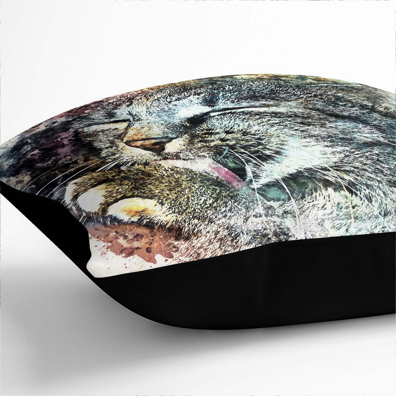 Square Throw Cushion, Black, 40cm H x 40cm W x 15cm D