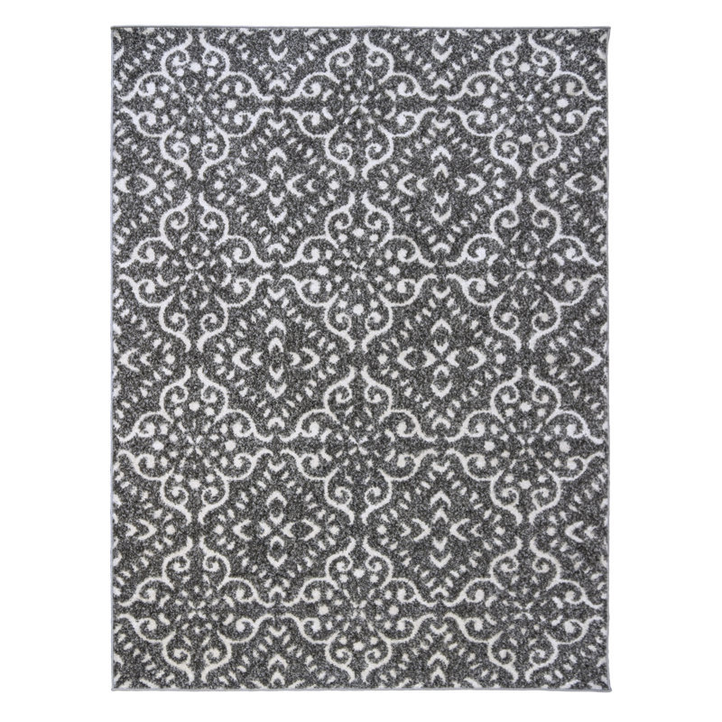 Collection de tapis touffetés en polyester gris / noir Barcelona Lavi
