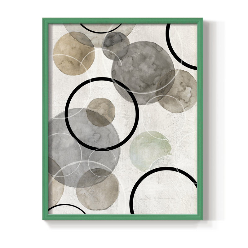 Impression encadrée Bubbles II - bois massif, Vert, H 15 po x l 12 po