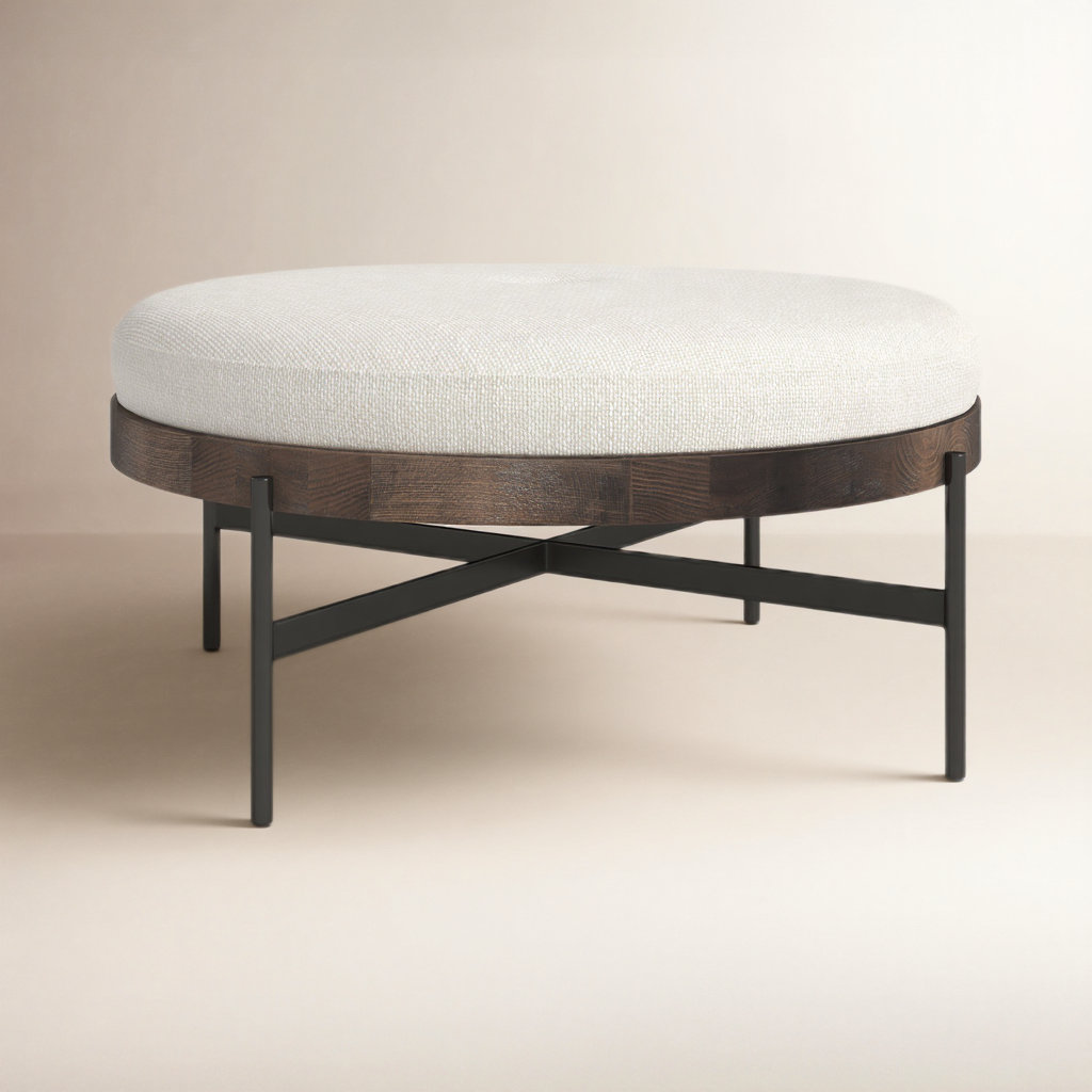 Madeline 39" Ottoman, Gibson Wheat Textured Weave