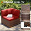 Chaise d'extérieur en osier avec coussins-1687671332