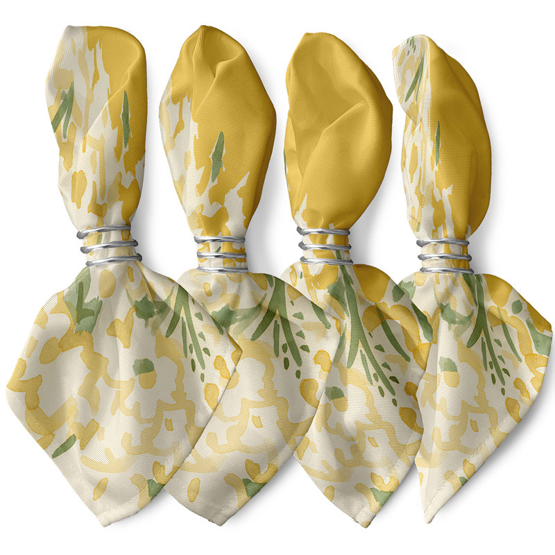 Polyester Floral Square Napkin