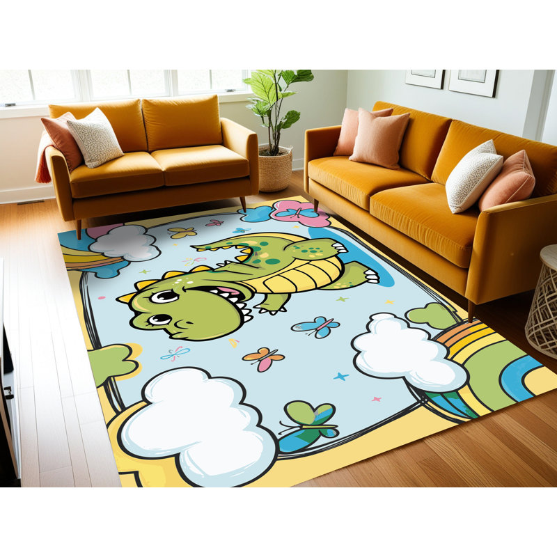 Tapis pour enfants mignons lavables Dakota Fields, Rectangle 6 pi x 9 pi