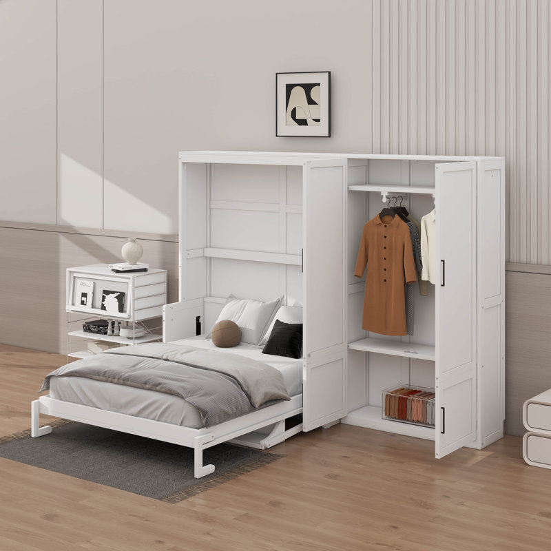 Grand lit escamotable avec placard