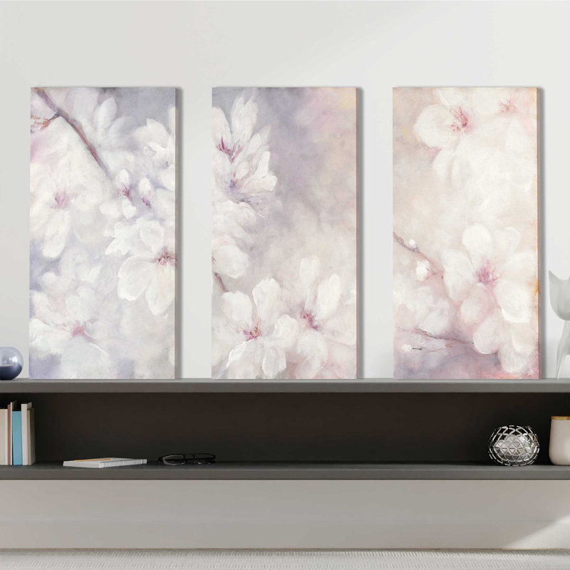 «Cherry Blossoms», ensemble de 3 impressions sur toile