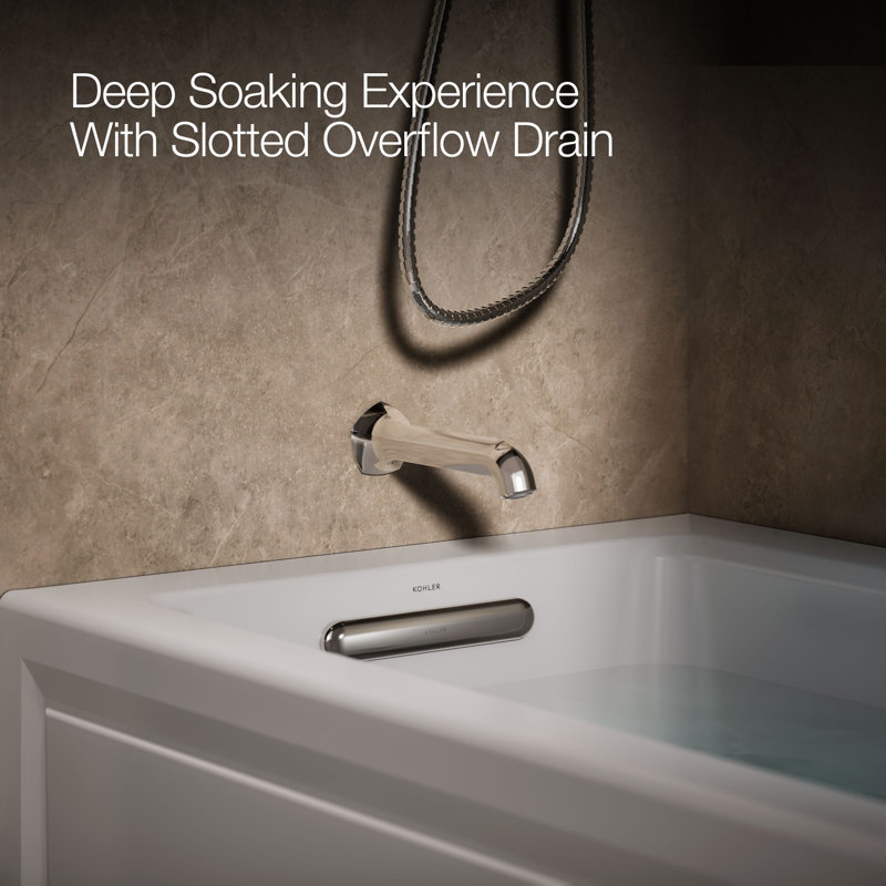 Archer® 60" x 30" Alcove Whirlpool, Ice Grey, Left