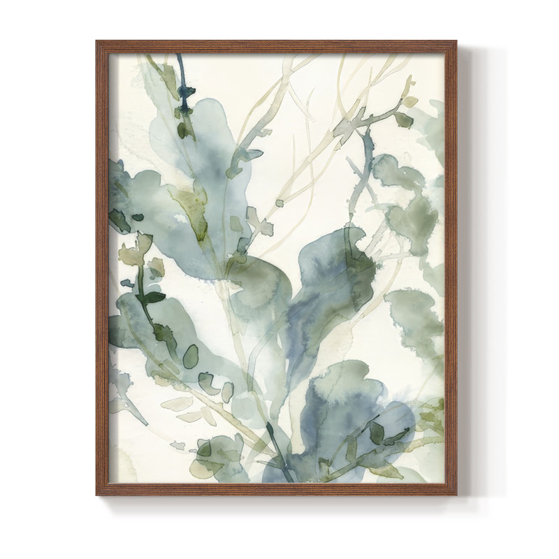 Underwater Botany IV, reproduction encadrée - bois massif, H 30 po x l 24 po, Noyer