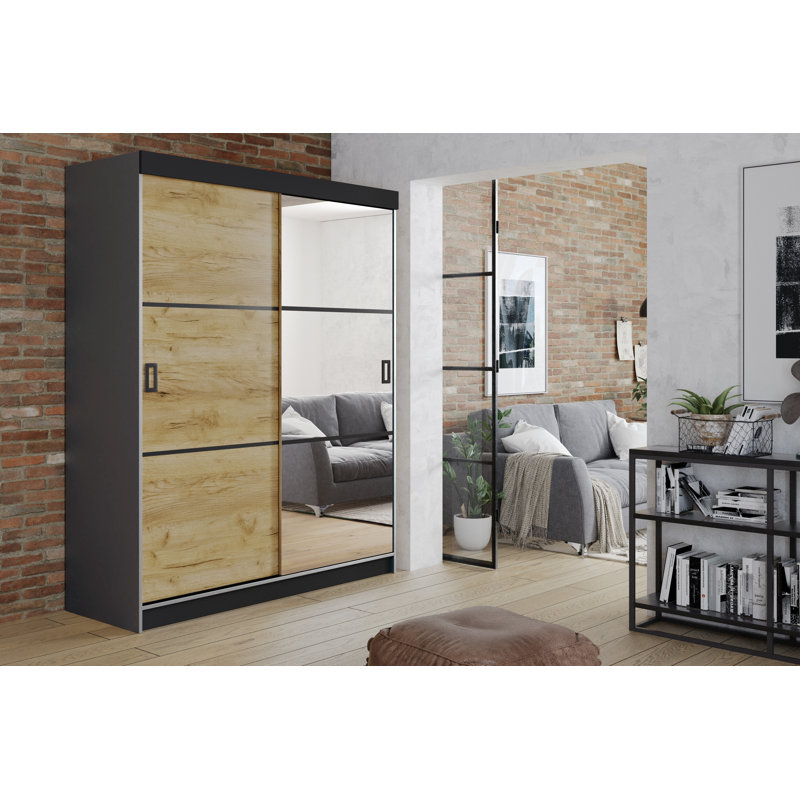 Malgosia 2 Door Wardrobe, Espresso/Natural