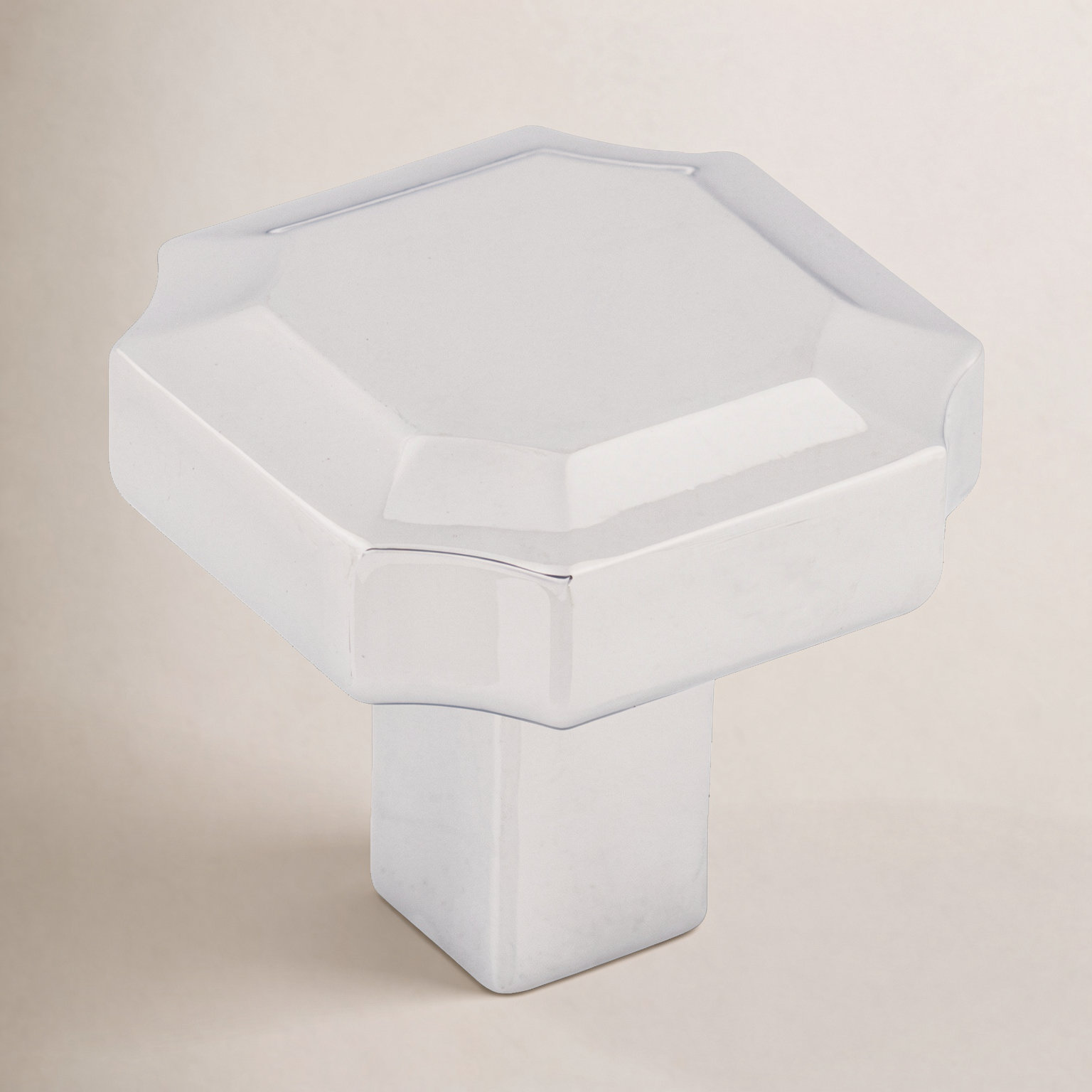 Davenport Geometric Cabinet Knob, Polished Chrome