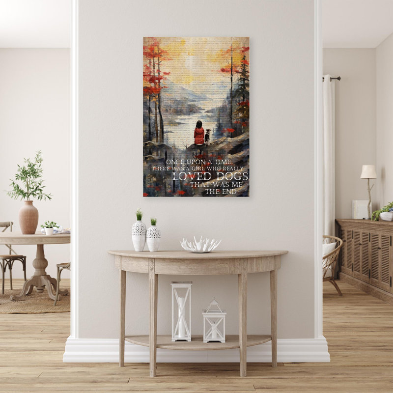 Une fille qui a vraiment aimé les chiens 2 - 1 pièce, impression d'art graphique rectangulaire sur toile tendue