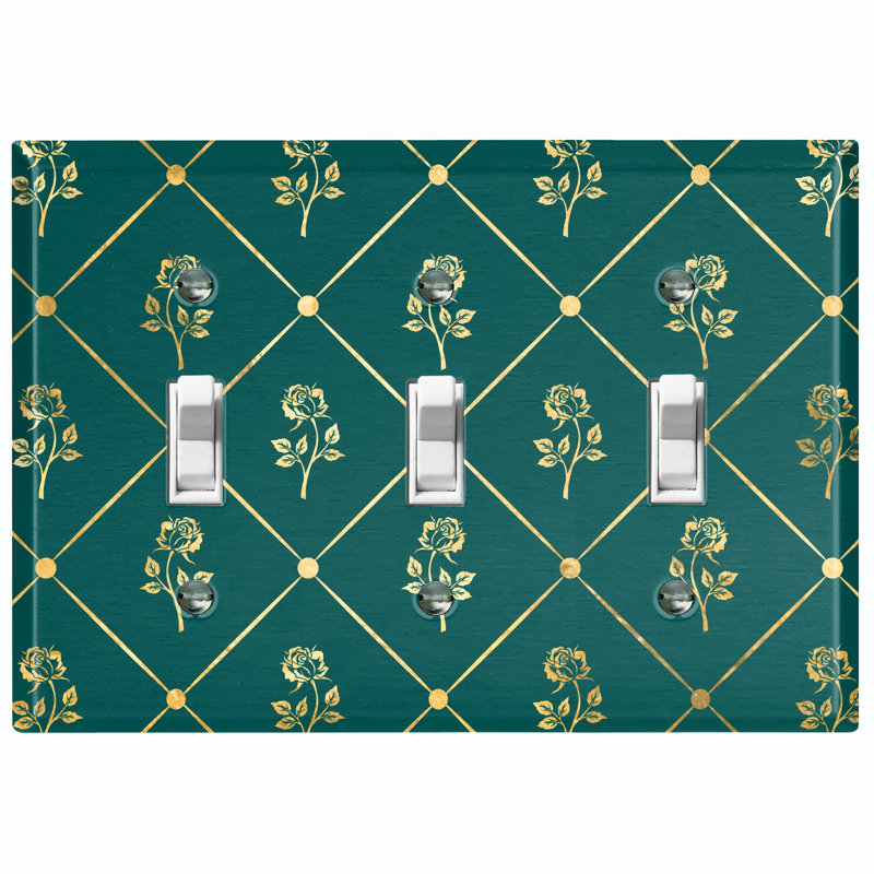 Plaque murale d'interrupteur à bascule Damask Rose