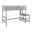 Lit mezzanine simple gris avec plateforme, fabrication de chambre à coucher de qualité et élégant pour la décoration