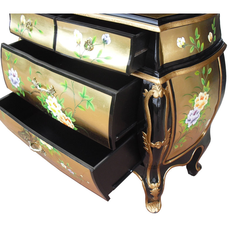 Apollonia Gold Leaf Hand Painted Chest of Drawers