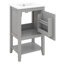 Meuble-lavabo de 20 po avec lavabo, armoire de salle de bain avec porte à fermeture douce, support de rangement et tablette ouverte-1605668822