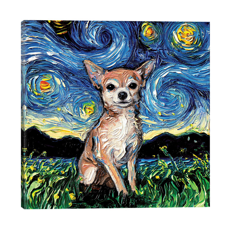 Chihuahua Night by Aja Trier - Painting, Wrapped Canvas, 66.04 cm H x 66.04 cm W x 3.175 cm D