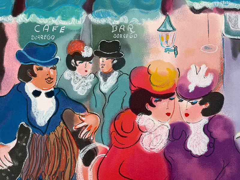 Cafe Dorrego by Zule - Single Picture Frame Painting on Canvas 46x33